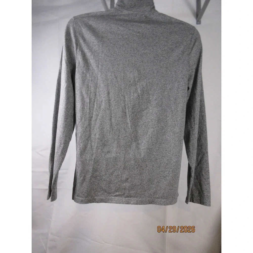 Calvin Klein Men's Quarter Zip Pullover Heather Grey Mock Neck Logo Top Size M - Picture 3 of 8